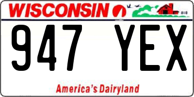 WI license plate 947YEX