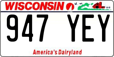 WI license plate 947YEY