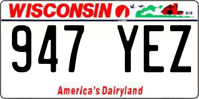 WI license plate 947YEZ
