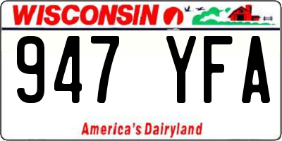 WI license plate 947YFA