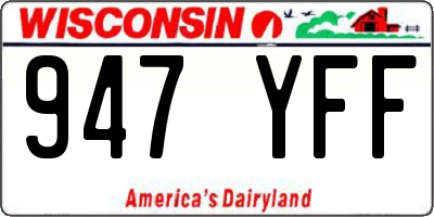 WI license plate 947YFF