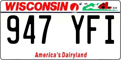 WI license plate 947YFI