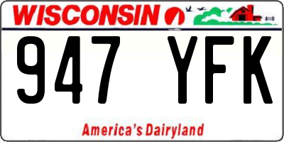 WI license plate 947YFK