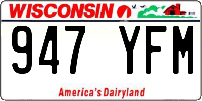 WI license plate 947YFM