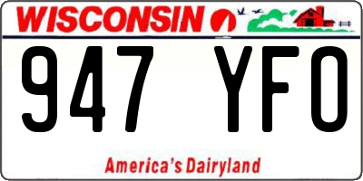 WI license plate 947YFO