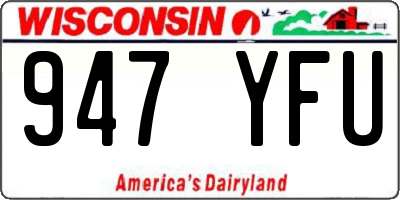 WI license plate 947YFU