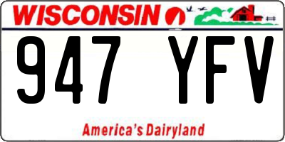 WI license plate 947YFV