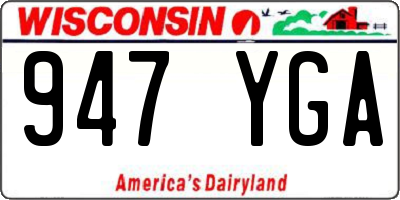 WI license plate 947YGA