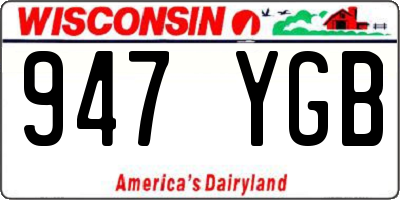 WI license plate 947YGB