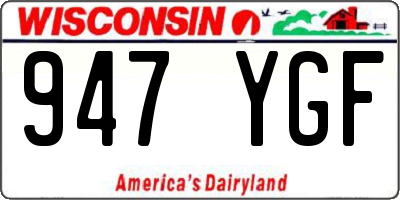 WI license plate 947YGF