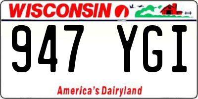 WI license plate 947YGI