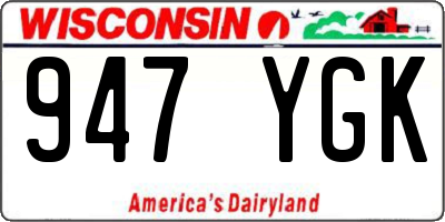 WI license plate 947YGK
