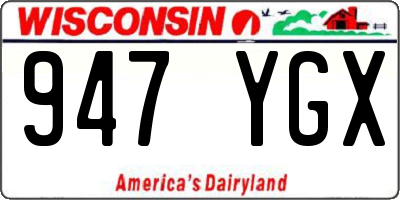 WI license plate 947YGX
