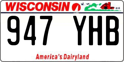 WI license plate 947YHB