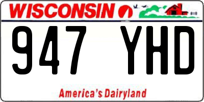 WI license plate 947YHD