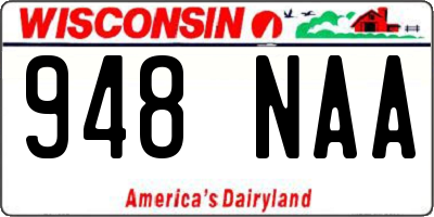 WI license plate 948NAA