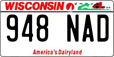 WI license plate 948NAD