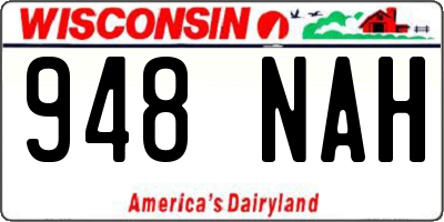 WI license plate 948NAH