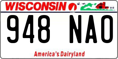 WI license plate 948NAO