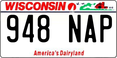 WI license plate 948NAP
