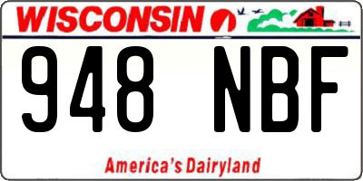 WI license plate 948NBF