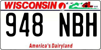 WI license plate 948NBH