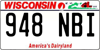 WI license plate 948NBI