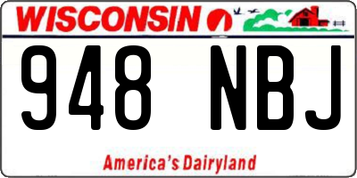 WI license plate 948NBJ