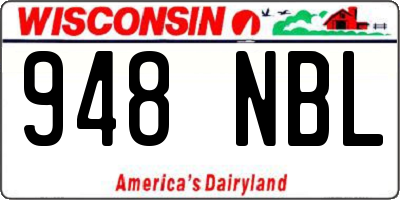 WI license plate 948NBL