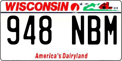 WI license plate 948NBM