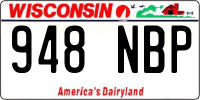WI license plate 948NBP
