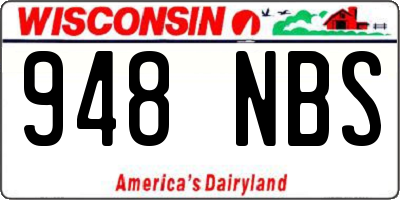 WI license plate 948NBS