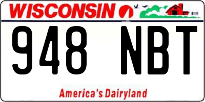 WI license plate 948NBT