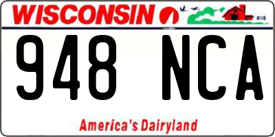 WI license plate 948NCA