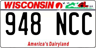 WI license plate 948NCC