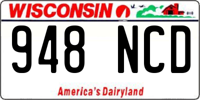 WI license plate 948NCD