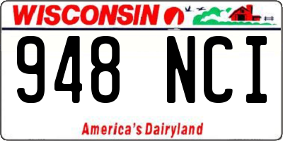WI license plate 948NCI