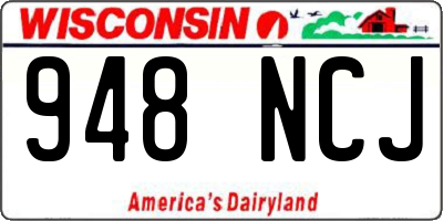 WI license plate 948NCJ