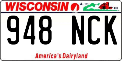 WI license plate 948NCK