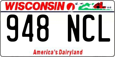 WI license plate 948NCL