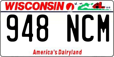 WI license plate 948NCM