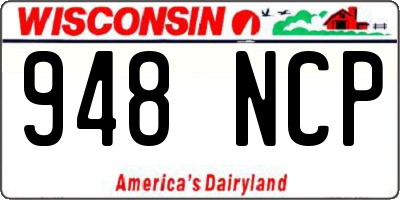 WI license plate 948NCP