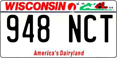 WI license plate 948NCT