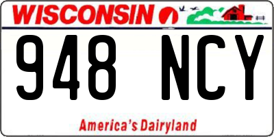 WI license plate 948NCY