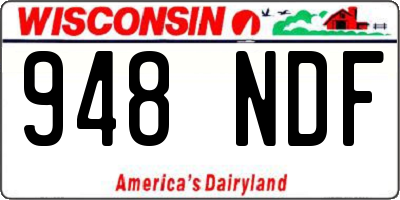 WI license plate 948NDF