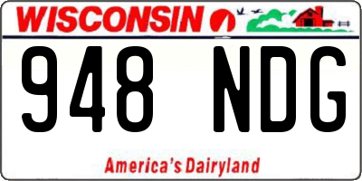 WI license plate 948NDG