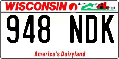 WI license plate 948NDK