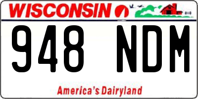 WI license plate 948NDM
