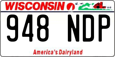 WI license plate 948NDP