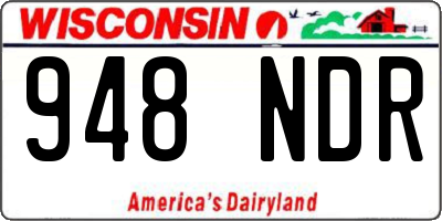 WI license plate 948NDR